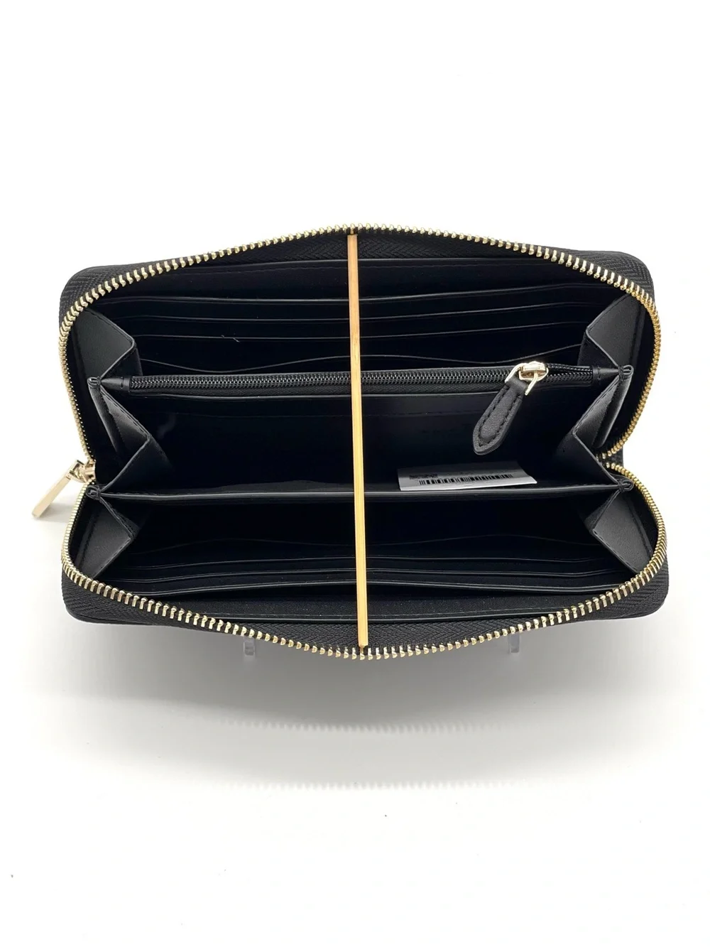 Kate Spade Leila Large Black Pebbled Leather Wallet with Gold Hardware